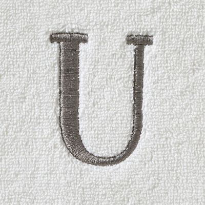 Image showing  Casual Monogram U Hand Towel Set, White, 2 pc.