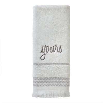 Image showing  Casual Mine and Yours Hand Towel Set, White, 2 pc.