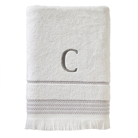 SKL Home Casual Monogram C Bath Towel, White