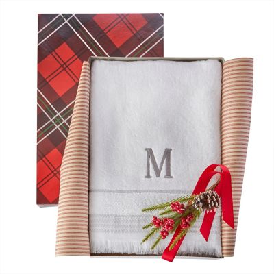 Image showing 5 th SKL Home Casual Monogram D Bath Towel, White