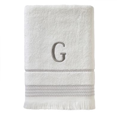 SKL Home Casual Monogram G Bath Towel, White