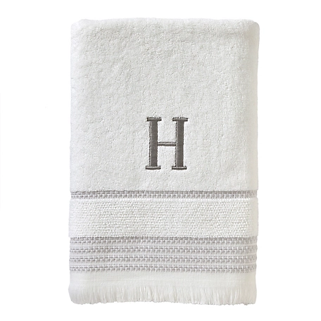 SKL Home Casual Monogram H Bath Towel, White