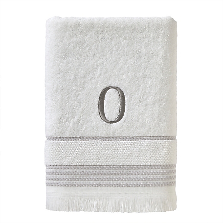 SKL Home Casual Monogram O Bath Towel, White