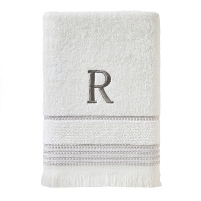 SKL Home Casual Monogram R Bath Towel, White