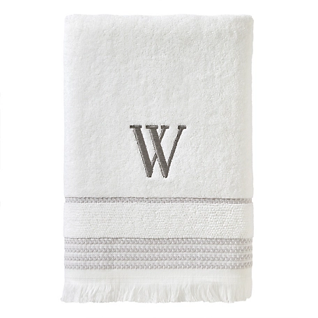 SKL Home Casual Monogram W Bath Towel, White