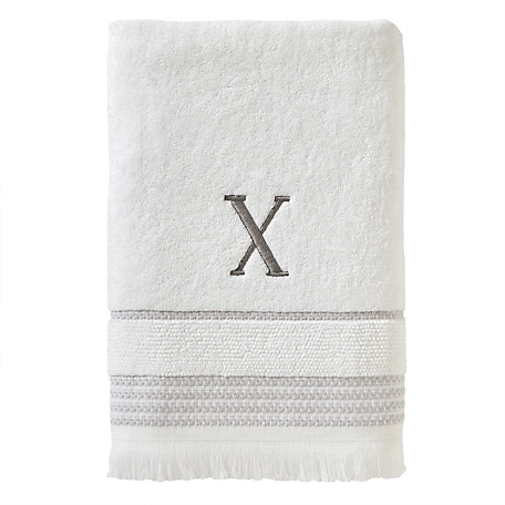 SKL Home Casual Monogram x Bath Towel, White