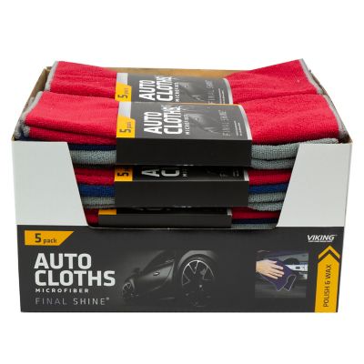 Image showing  Final Shine Microfiber Auto Cloths, Sleeve, 5-Pack