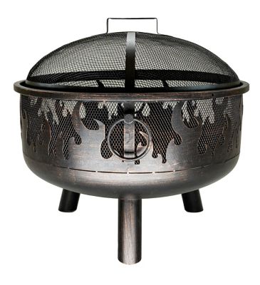 Endless Summer Wood-Burning Fire Pit with Flames, Black 