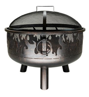 Endless Summer Wood-Burning Fire Pit with Flames, Black