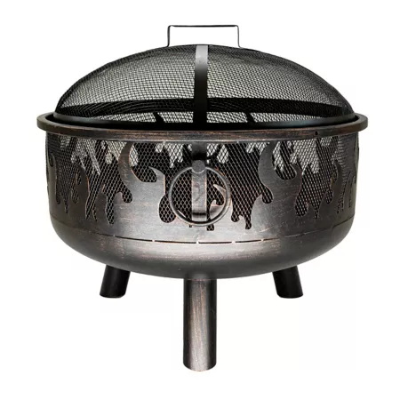 Endless Summer 24.25-inch Black Wood Burning Fire Pit with Flames Fire Pits