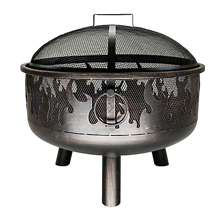 Endless Summer Wood-Burning Fire Pit with Flames, Black at Tractor ...