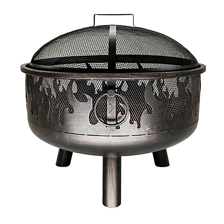 Endless Summer Wood-Burning Fire Pit with Flames, Black