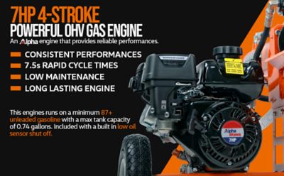 Image showing 8 th SuperHandy Gas-Powered Hydraulic Log Splitter TRI-GUO077