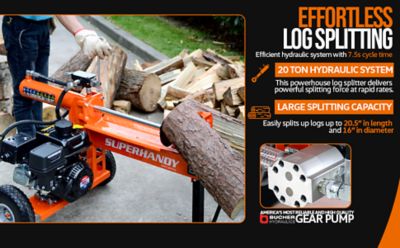 Image showing 9 th SuperHandy Gas-Powered Hydraulic Log Splitter TRI-GUO077