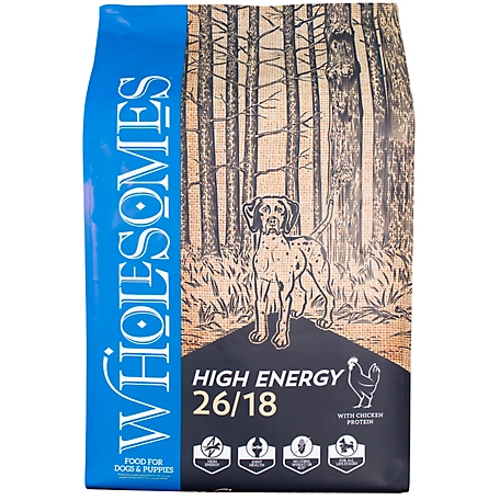 Wholesomes High Energy 26/18 Chicken Recipe Dry Dog Food