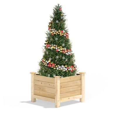 Image showing  Original Cedar Elevated Planter, 27 x 27 x 21 in.