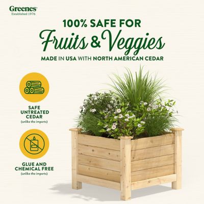 Image showing  Original Cedar Elevated Planter, 27 x 27 x 21 in.