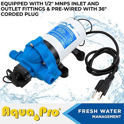 Image showing  3 GPM Self-Priming Fresh Water Pump with Rubber Mounting Base, 1/2 in.-14 MNPS, 115V