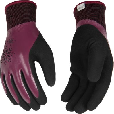 Image showing  Women's Waterproof Lined Thermal Knit Shell and Double-Coated Nitrile Work Gloves, Polyester Outer Knit Shell, 1-Pair