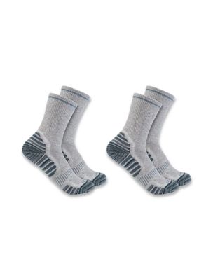 Carhartt Force MW Synthetic-Wool Blend Crew Sock, 2 pk., Charcoal, L, SC7902MCHAR-L