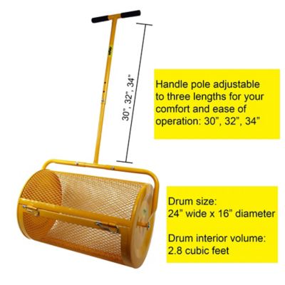 SIMPO Peat Moss Spreader, Compost Spreader, Lawn & Garden Spreader, 24 in. x 16 in.