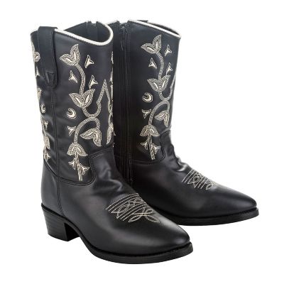 TuffRider Youth Black Floral Western Boots