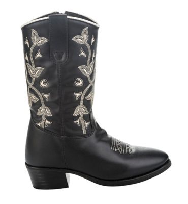 Image showing  Girls' Floral Western Boots, Black, 30203-Y4
