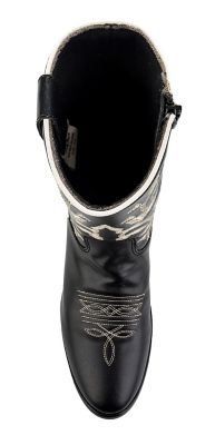 Image showing  Girls' Floral Western Boots, Black, 30203-Y4