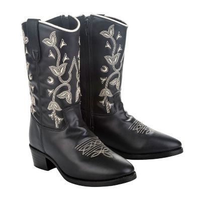 TuffRider Girls' Floral Western Boots, Black, 30203-Y4