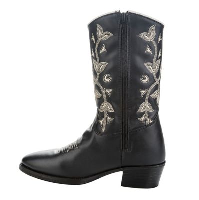 Image showing 3 th TuffRider Toddler Black Floral Western Boots