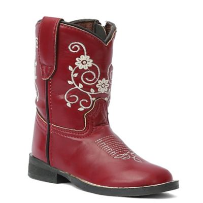 Image showing 2 th TuffRider Toddler Fire Red Floral Western Boots