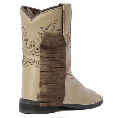 Image showing 4 th TuffRider Unisex Toddler Tan Fringe Booties