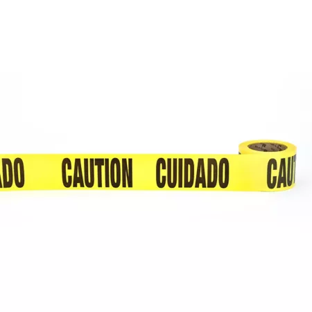 Mutual Industries 3 in x 1000 ft 3 mil Barricade CUIDADO CAUTION Yellow Warning Tape 10 Pack Caution Tape