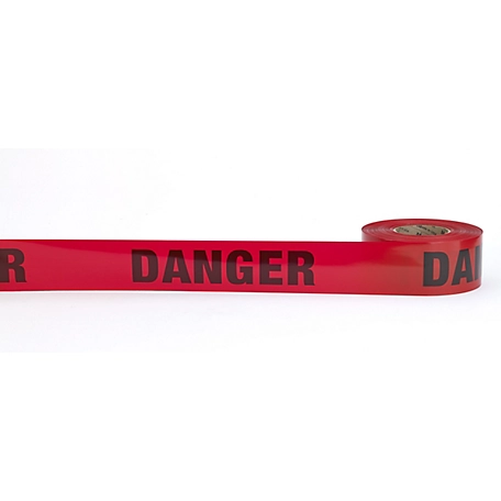 Mutual Industries 3 in. x 300 ft. 3 mil Barricade Tape DANGER Red Caution Tape, 16-Pack