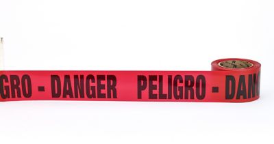 Mutual Industries 3 in. x 300 ft. 3 mil Barricade PELIGRO DANGER Red Caution Tape, 16-Pack