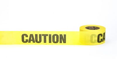 Mutual Industries 3 in. x 45 yd. Repulpable Yellow Caution Tape, 20-Pack