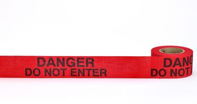 Mutual Industries 3 in. x 45 yd. Repulpable DANGER DO NOT ENTER Red Caution Tape, 20-Pack