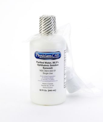 Mutual Industries Single Bottle Eye Wash, 32 oz.