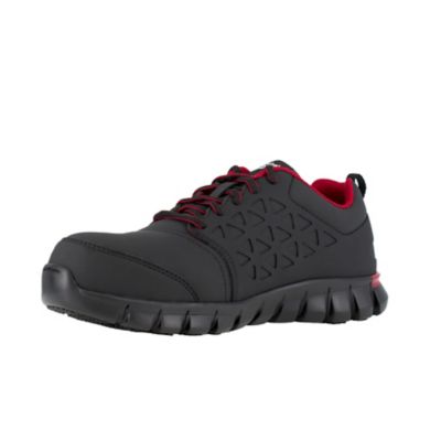 Image showing 1 th Reebok Men's Sublite Cushion Work Shoes, Black/Red