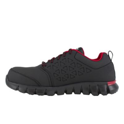 Image showing 2 th Reebok Men's Sublite Cushion Work Shoes, Black/Red