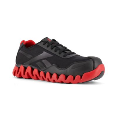 Reebok Men's Zig Pulse Work Shoes, Black/Red