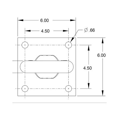Image showing  2-1/2 in. ID Forged 4-Bolt Welded Mount Drawbar