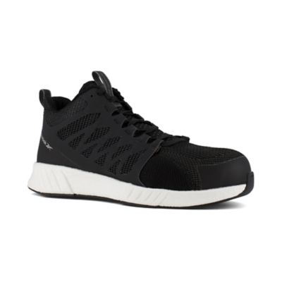 Reebok Fusion Flexweave Work Shoes, Black/White