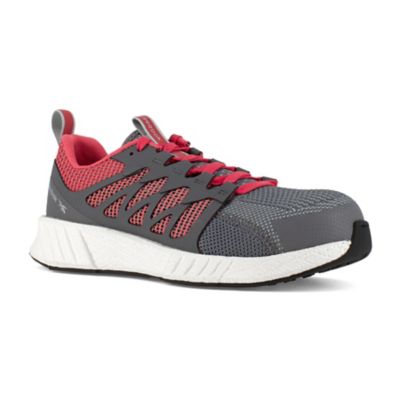 Reebok Women's Fusion Flexweave Work Shoes, Gray/Red