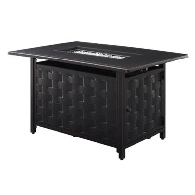 Image showing  44 in. L x 32 in. W x 24.5 in. H Preston Rectangle Aluminum LPG Fire Pit, Antique Bronze