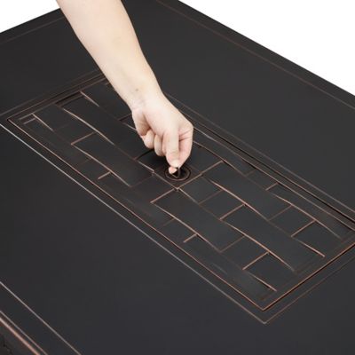 Image showing  44 in. L x 32 in. W x 24.5 in. H Preston Rectangle Aluminum LPG Fire Pit, Antique Bronze