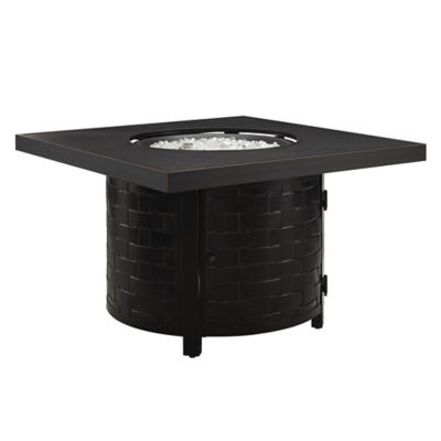 Image showing  42 in. L x 42 in. W x 24.5 in. H Henley Square Aluminum LPG Fire Pit, Antique Bronze