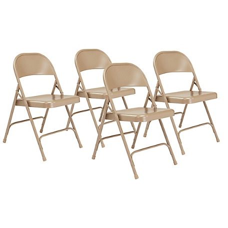 National Public Seating 50 Series All-Steel Folding Chairs, 4-Pack