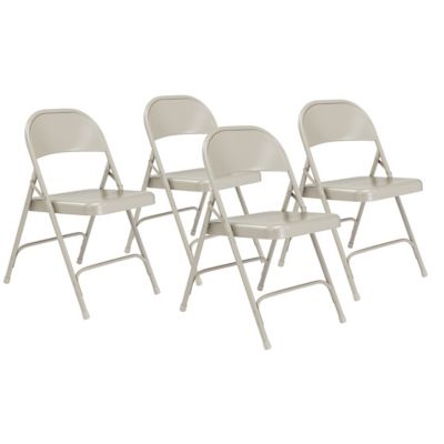 National Public Seating 50 Series All-Steel Folding Chairs, 4-Pack