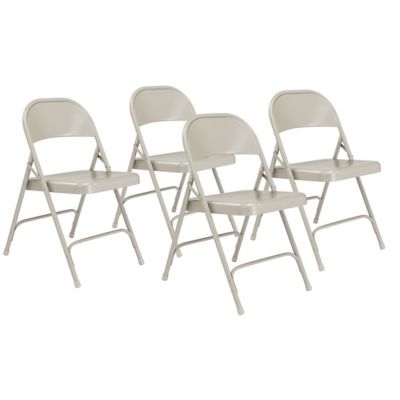 National Public Seating 50 Series All-Steel Folding Chairs, 480 lb. Capacity, 4-Pack